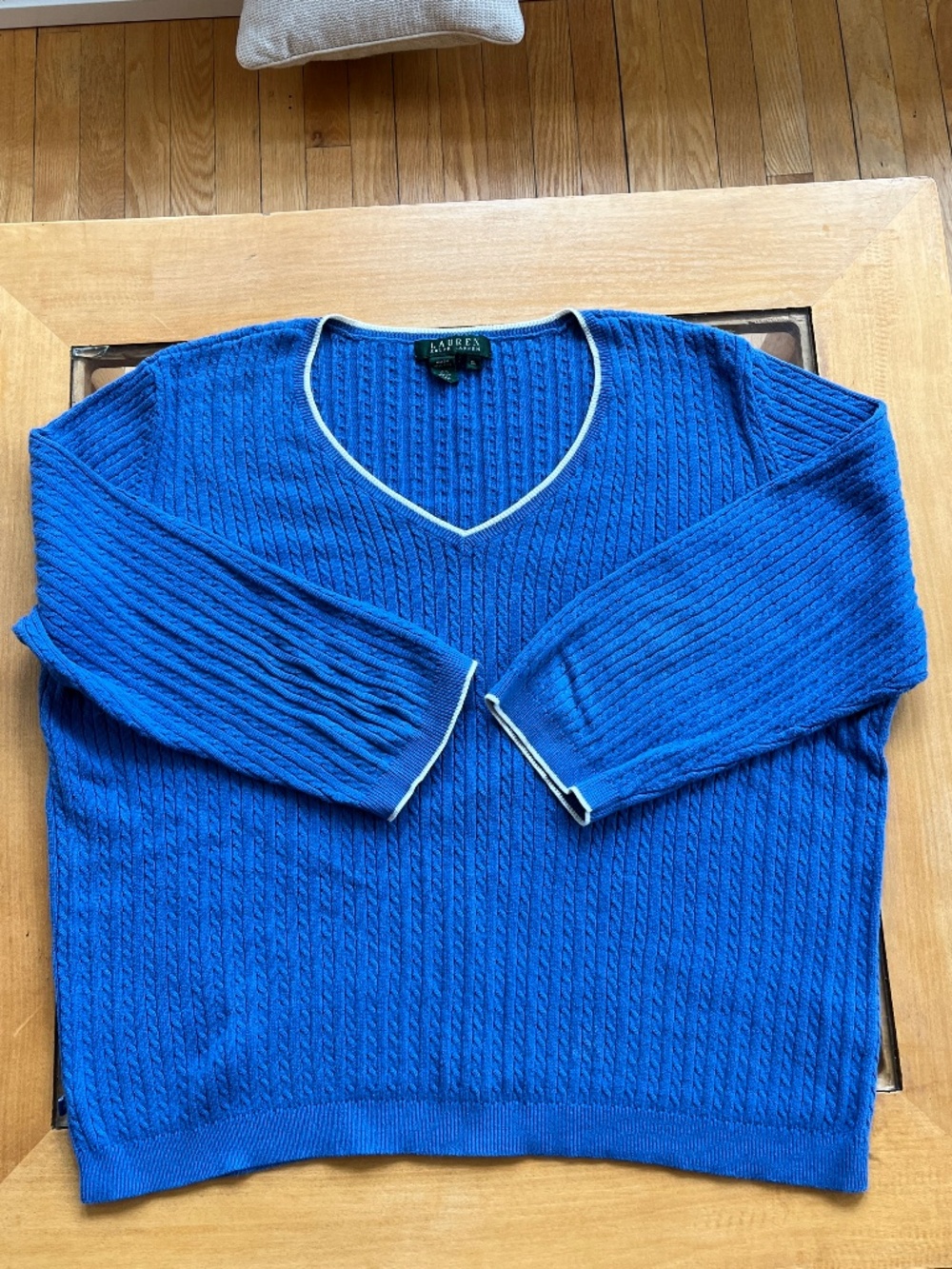 Ralph Lauren Women's Blue and White Cardigan